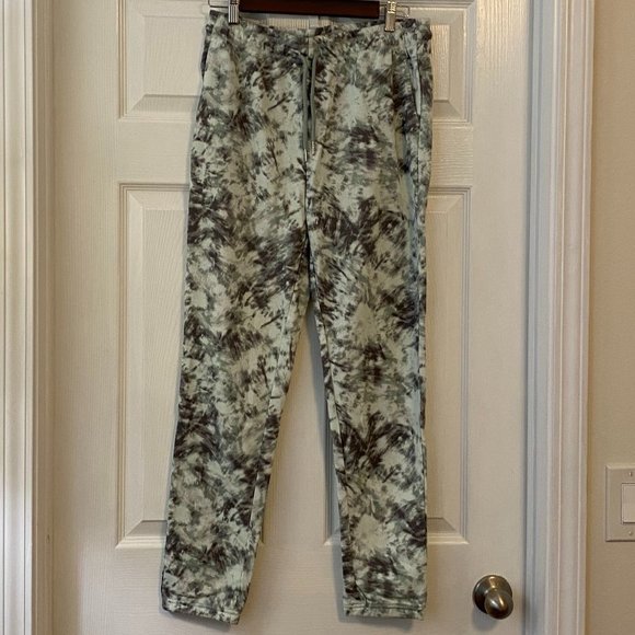 Halston Studios Drawstring Joggers in Aqua Grey Tonal Tie Dye - NWT XS - Picture 3 of 11